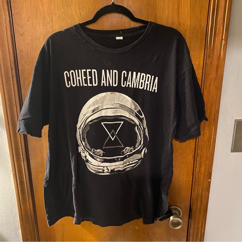 Tultex Black Coheed and Cambria Short Sleeve Tee with White Astronaut Graphic